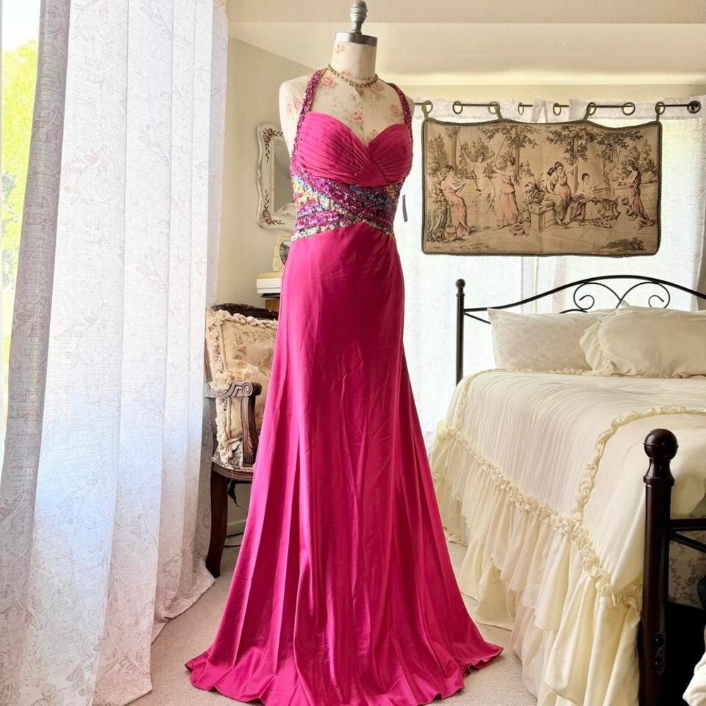 tiffany‎ designs pink sequin fairy prom dress